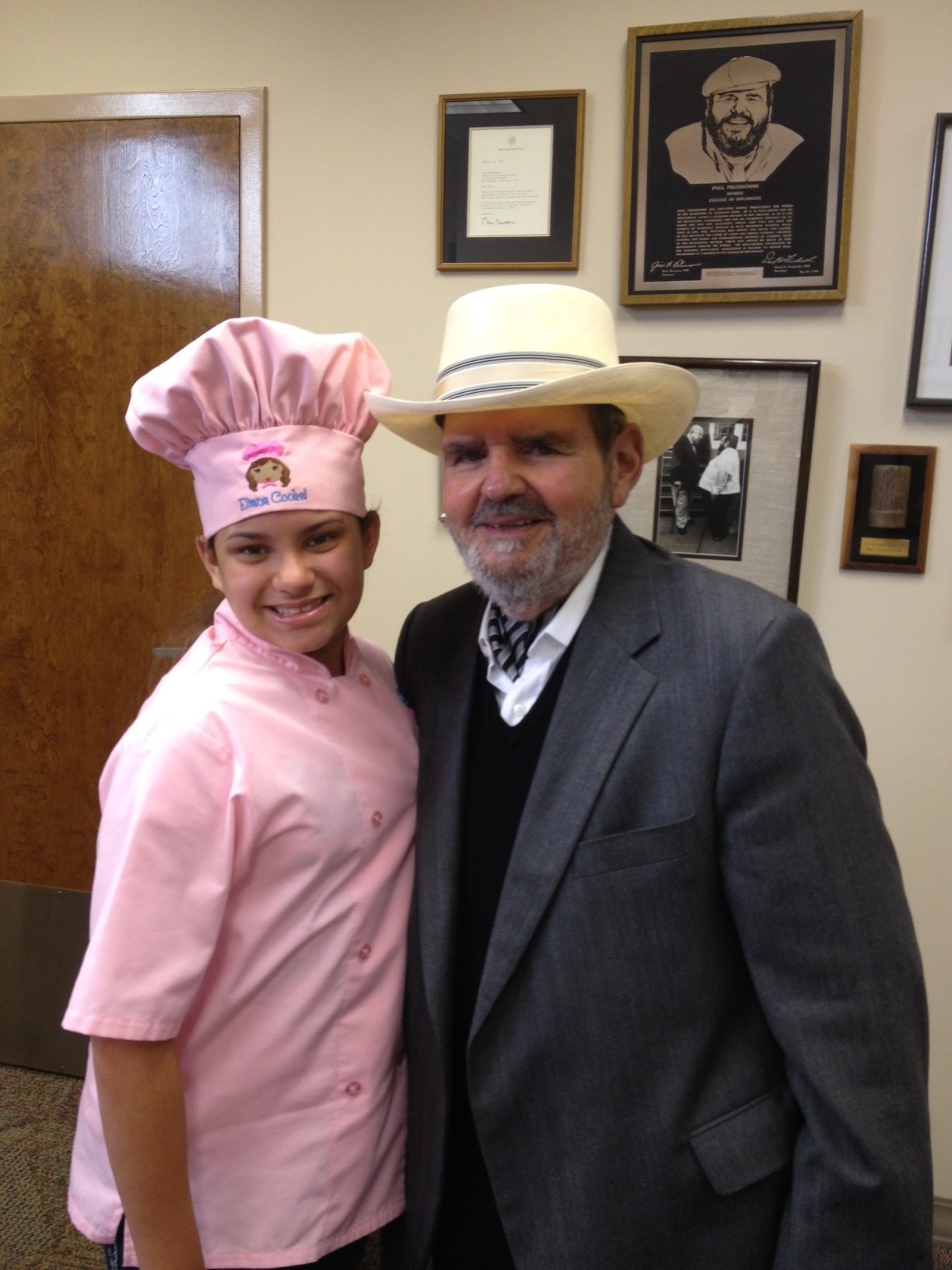 Kid Chef Eliana with Chef Paul Prudhomme