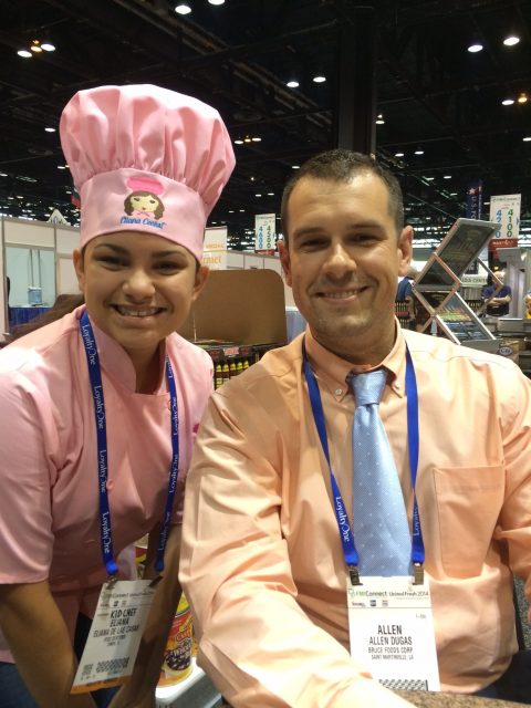 Kid Chef Eliana with Allen Dugas of Bruce Foods at FMI 2014